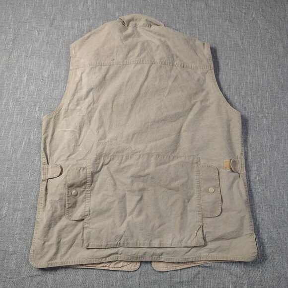 Vintage Banana Republic Photojournalist Safari Vest Khaki Canvas Msns Large - Picture 7 of 14